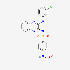 molecular formula C22H18ClN5O3S B12135113 N-[4-({3-[(3-chlorophenyl)amino]quinoxalin-2-yl}sulfamoyl)phenyl]acetamide 