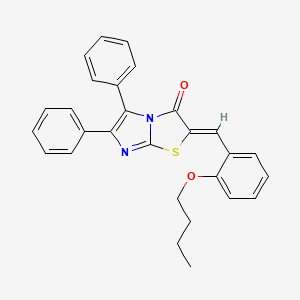 molecular formula C28H24N2O2S B12135115 (2Z)-2-(2-butoxybenzylidene)-5,6-diphenylimidazo[2,1-b][1,3]thiazol-3(2H)-one 