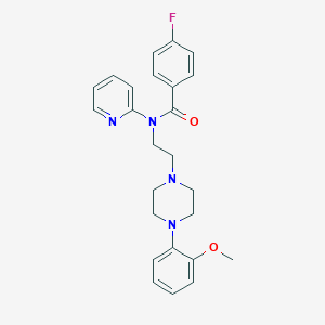 molecular formula C25H27FN4O2 B121352 p-MPPF CAS No. 155204-26-5