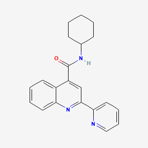 molecular formula C21H21N3O B12135219 N-cyclohexyl-2-pyridin-2-ylquinoline-4-carboxamide 