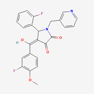 molecular formula C24H18F2N2O4 B12135229 4-[(3-fluoro-4-methoxyphenyl)carbonyl]-5-(2-fluorophenyl)-3-hydroxy-1-(pyridin-3-ylmethyl)-1,5-dihydro-2H-pyrrol-2-one 