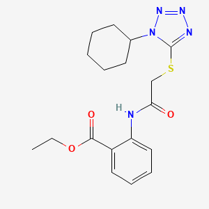 2-[[2-[(1-Cyclohexyl-5-tetrazolyl)thio]-1-oxoethyl]amino]benzoic acid ethyl ester