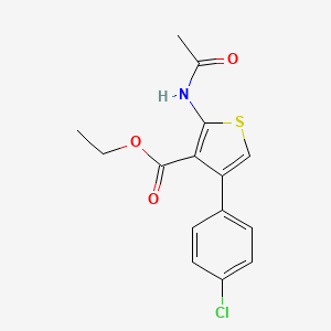 molecular formula C15H14ClNO3S B12135352 Ethyl 2-(acetylamino)-4-(4-chlorophenyl)thiophene-3-carboxylate 
