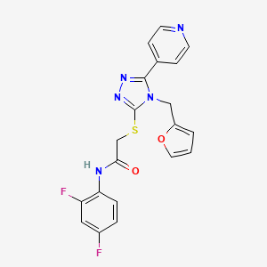 molecular formula C20H15F2N5O2S B12135383 N-(2,4-difluorophenyl)-2-{[4-(furan-2-ylmethyl)-5-(pyridin-4-yl)-4H-1,2,4-triazol-3-yl]sulfanyl}acetamide 
