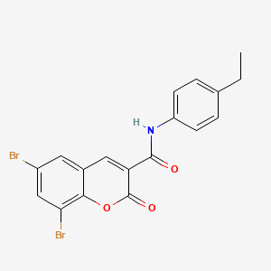 molecular formula C18H13Br2NO3 B12135384 6,8-dibromo-N-(4-ethylphenyl)-2-oxo-2H-chromene-3-carboxamide 