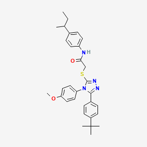 molecular formula C31H36N4O2S B12135385 N-[4-(butan-2-yl)phenyl]-2-{[5-(4-tert-butylphenyl)-4-(4-methoxyphenyl)-4H-1,2,4-triazol-3-yl]sulfanyl}acetamide 