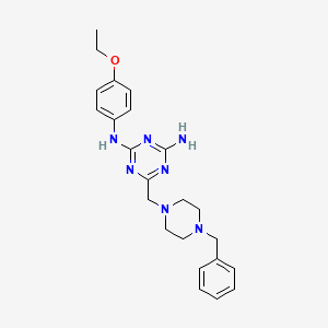 molecular formula C23H29N7O B12135472 6-[(4-benzylpiperazin-1-yl)methyl]-N-(4-ethoxyphenyl)-1,3,5-triazine-2,4-diamine 