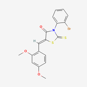 molecular formula C18H14BrNO3S2 B12135585 (5Z)-3-(2-bromophenyl)-5-(2,4-dimethoxybenzylidene)-2-thioxo-1,3-thiazolidin-4-one 
