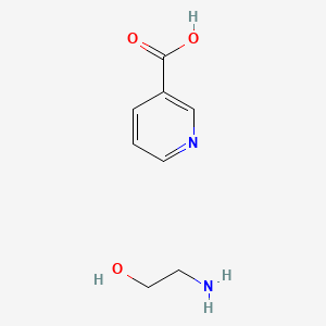 molecular formula C8H12N2O3 B1213564 pyridine-3-carboxylic acid- 2-aminoethanol(1:1) CAS No. 3570-15-8