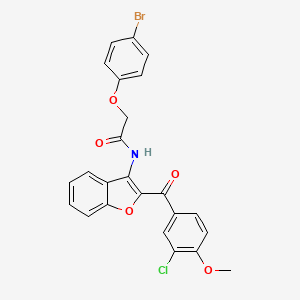 molecular formula C24H17BrClNO5 B12135655 2-(4-bromophenoxy)-N-{2-[(3-chloro-4-methoxyphenyl)carbonyl]-1-benzofuran-3-yl}acetamide 