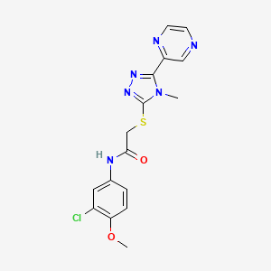 molecular formula C16H15ClN6O2S B12135697 N-(3-chloro-4-methoxyphenyl)-2-{[4-methyl-5-(pyrazin-2-yl)-4H-1,2,4-triazol-3-yl]sulfanyl}acetamide 