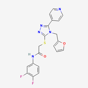 molecular formula C20H15F2N5O2S B12135714 N-(3,4-difluorophenyl)-2-{[4-(furan-2-ylmethyl)-5-(pyridin-4-yl)-4H-1,2,4-triazol-3-yl]sulfanyl}acetamide 