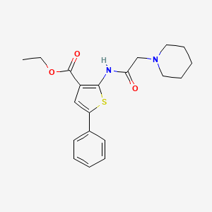 molecular formula C20H24N2O3S B12135739 Ethyl 5-phenyl-2-[(2-piperidinoacetyl)amino]-3-thiophenecarboxylate 