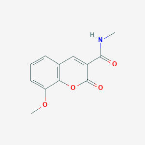 molecular formula C12H11NO4 B1213575 8-methoxy-N-methyl-2-oxo-1-benzopyran-3-carboxamide 