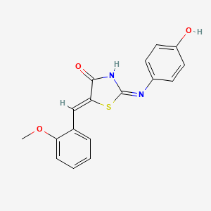 molecular formula C17H14N2O3S B12135807 (2Z,5Z)-2-[(4-hydroxyphenyl)imino]-5-(2-methoxybenzylidene)-1,3-thiazolidin-4-one 