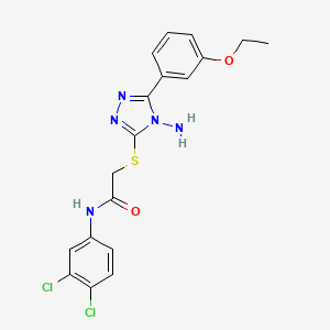molecular formula C18H17Cl2N5O2S B12135879 2-[4-amino-5-(3-ethoxyphenyl)(1,2,4-triazol-3-ylthio)]-N-(3,4-dichlorophenyl)a cetamide 