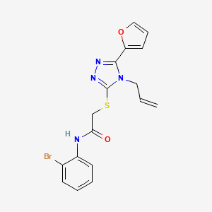 molecular formula C17H15BrN4O2S B12135947 N-(2-bromophenyl)-2-{[5-(furan-2-yl)-4-(prop-2-en-1-yl)-4H-1,2,4-triazol-3-yl]sulfanyl}acetamide 