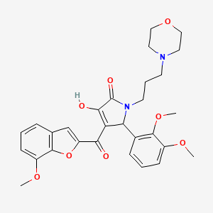 molecular formula C29H32N2O8 B12136006 5-(2,3-Dimethoxyphenyl)-3-hydroxy-4-[(7-methoxybenzo[d]furan-2-yl)carbonyl]-1-(3-morpholin-4-ylpropyl)-3-pyrrolin-2-one 