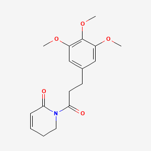 molecular formula C17H21NO5 B1213604 1-(3-(3,4,5-Trimethoxyphenyl)propanoyl)-5,6-dihydropyridin-2(1H)-one 