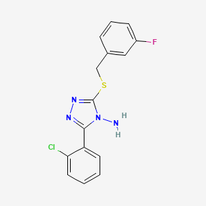 molecular formula C15H12ClFN4S B12136121 3-(2-Chlorophenyl)-5-[(3-fluorophenyl)methylthio]-1,2,4-triazole-4-ylamine 