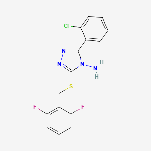 molecular formula C15H11ClF2N4S B12136128 5-[(2,6-Difluorophenyl)methylthio]-3-(2-chlorophenyl)-1,2,4-triazole-4-ylamine 