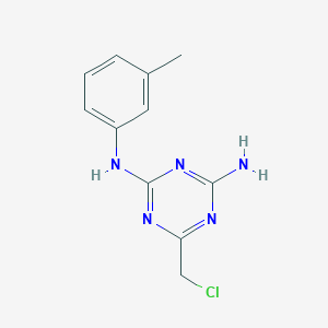 molecular formula C11H12ClN5 B1213615 6-(chloromethyl)-N-(3-methylphenyl)-1,3,5-triazine-2,4-diamine CAS No. 573950-75-1