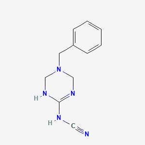 molecular formula C11H13N5 B1213616 N-(5-BENZYL-1,4,5,6-TETRAHYDRO-1,3,5-TRIAZIN-2-YL)CYANAMIDE 