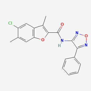 molecular formula C19H14ClN3O3 B12136167 5-chloro-3,6-dimethyl-N-(4-phenyl-1,2,5-oxadiazol-3-yl)-1-benzofuran-2-carboxamide 