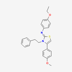 molecular formula C26H26N2O2S B12136180 4-ethoxy-N-[(2Z)-4-(4-methoxyphenyl)-3-(2-phenylethyl)-1,3-thiazol-2(3H)-ylidene]aniline 