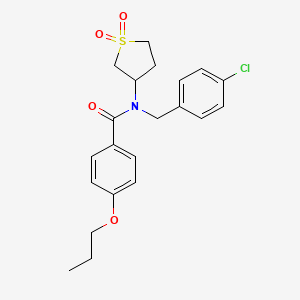 molecular formula C21H24ClNO4S B12136189 N-(4-chlorobenzyl)-N-(1,1-dioxidotetrahydrothiophen-3-yl)-4-propoxybenzamide 