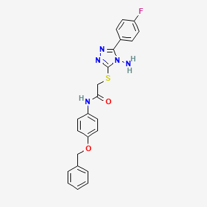 molecular formula C23H20FN5O2S B12136191 2-{[4-amino-5-(4-fluorophenyl)-4H-1,2,4-triazol-3-yl]sulfanyl}-N-[4-(benzyloxy)phenyl]acetamide 