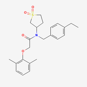 molecular formula C23H29NO4S B12136222 2-(2,6-dimethylphenoxy)-N-(1,1-dioxidotetrahydrothiophen-3-yl)-N-(4-ethylbenzyl)acetamide 