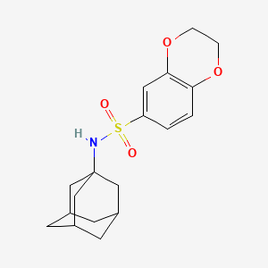 molecular formula C18H23NO4S B12136256 N-(adamantan-1-yl)-2,3-dihydro-1,4-benzodioxine-6-sulfonamide 