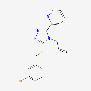 molecular formula C17H15BrN4S B12136261 3-[(3-Bromophenyl)methylthio]-4-prop-2-enyl-5-(2-pyridyl)-1,2,4-triazole 