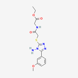 molecular formula C15H19N5O4S B12136328 ethyl N-({[4-amino-5-(3-methoxyphenyl)-4H-1,2,4-triazol-3-yl]sulfanyl}acetyl)glycinate 