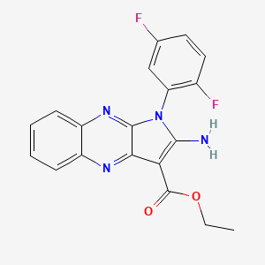 molecular formula C19H14F2N4O2 B12136416 ethyl 2-amino-1-(2,5-difluorophenyl)-1H-pyrrolo[2,3-b]quinoxaline-3-carboxylate 