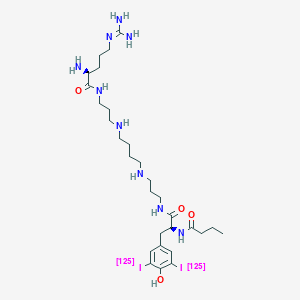 molecular formula C29H51I2N9O4 B1213642 Diiodo-philanthotoxin-343-arginine CAS No. 134419-06-0