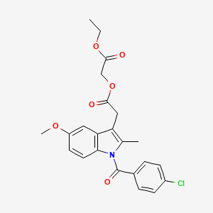 molecular formula C23H22ClNO6 B1213643 Indomethacin ethoxycarbonylmethyl ester CAS No. 76812-43-6