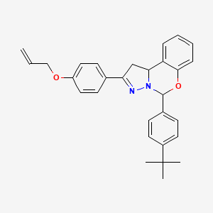 molecular formula C29H30N2O2 B12136456 5-(4-Tert-butylphenyl)-2-[4-(prop-2-en-1-yloxy)phenyl]-1,10b-dihydropyrazolo[1,5-c][1,3]benzoxazine 