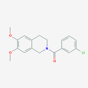 molecular formula C18H18ClNO3 B12136475 (3-chlorophenyl)(6,7-dimethoxy-3,4-dihydroisoquinolin-2(1H)-yl)methanone 