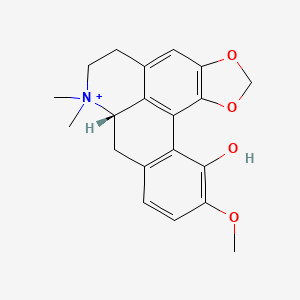(7aS)-12-hydroxy-11-methoxy-7,7-dimethyl-6,7,7a,8-tetrahydro-2H,5H-[1,3]benzodioxolo[6,5,4-de]benzo[g]quinolin-7-ium