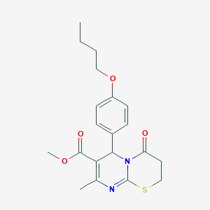 molecular formula C20H24N2O4S B12136540 methyl 6-(4-butoxyphenyl)-8-methyl-4-oxo-2H,3H,4H,6H-pyrimido[2,1-b][1,3]thiazine-7-carboxylate 