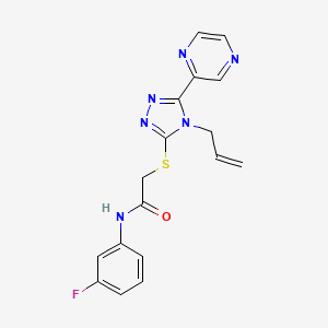 molecular formula C17H15FN6OS B12136571 N-(3-fluorophenyl)-2-{[4-(prop-2-en-1-yl)-5-(pyrazin-2-yl)-4H-1,2,4-triazol-3-yl]sulfanyl}acetamide 
