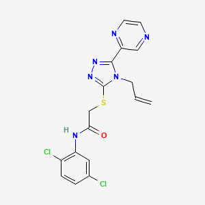 molecular formula C17H14Cl2N6OS B12136578 N-(2,5-dichlorophenyl)-2-{[4-(prop-2-en-1-yl)-5-(pyrazin-2-yl)-4H-1,2,4-triazol-3-yl]sulfanyl}acetamide 