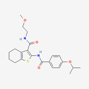 molecular formula C22H28N2O4S B12136706 N-(2-methoxyethyl)-2-[4-(propan-2-yloxy)benzamido]-4,5,6,7-tetrahydro-1-benzothiophene-3-carboxamide 