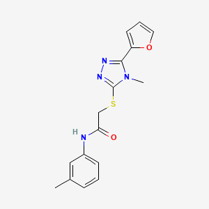 molecular formula C16H16N4O2S B12136722 2-{[5-(furan-2-yl)-4-methyl-4H-1,2,4-triazol-3-yl]sulfanyl}-N-(3-methylphenyl)acetamide 