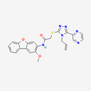 molecular formula C24H20N6O3S B12136750 N-(2-methoxydibenzofuran-3-yl)-2-[(4-prop-2-enyl-5-pyrazin-2-yl-1,2,4-triazol-3-yl)sulfanyl]acetamide 