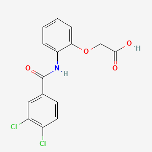 molecular formula C15H11Cl2NO4 B1213678 Clamidoxic acid CAS No. 6170-69-0