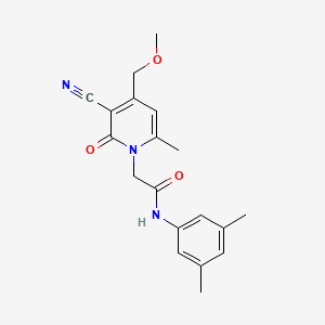 molecular formula C19H21N3O3 B1213679 2-[3-cyano-4-(methoxymethyl)-6-methyl-2-oxo-1-pyridinyl]-N-(3,5-dimethylphenyl)acetamide 
