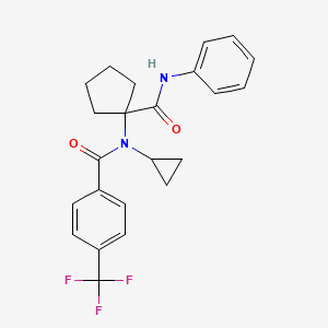 molecular formula C23H23F3N2O2 B12136865 N-cyclopropyl-N-[1-(phenylcarbamoyl)cyclopentyl]-4-(trifluoromethyl)benzamide 
